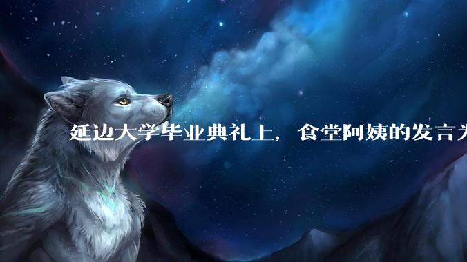延边大学毕业典礼上，食堂阿姨的发言为什么能让许多同学落泪？